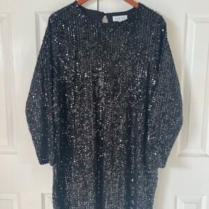 NWT Studio 124 Black Sequin Dress 3X